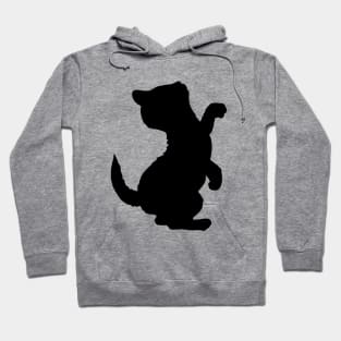 Little Baby Kitten Cat Standing Silhouette Hoodie